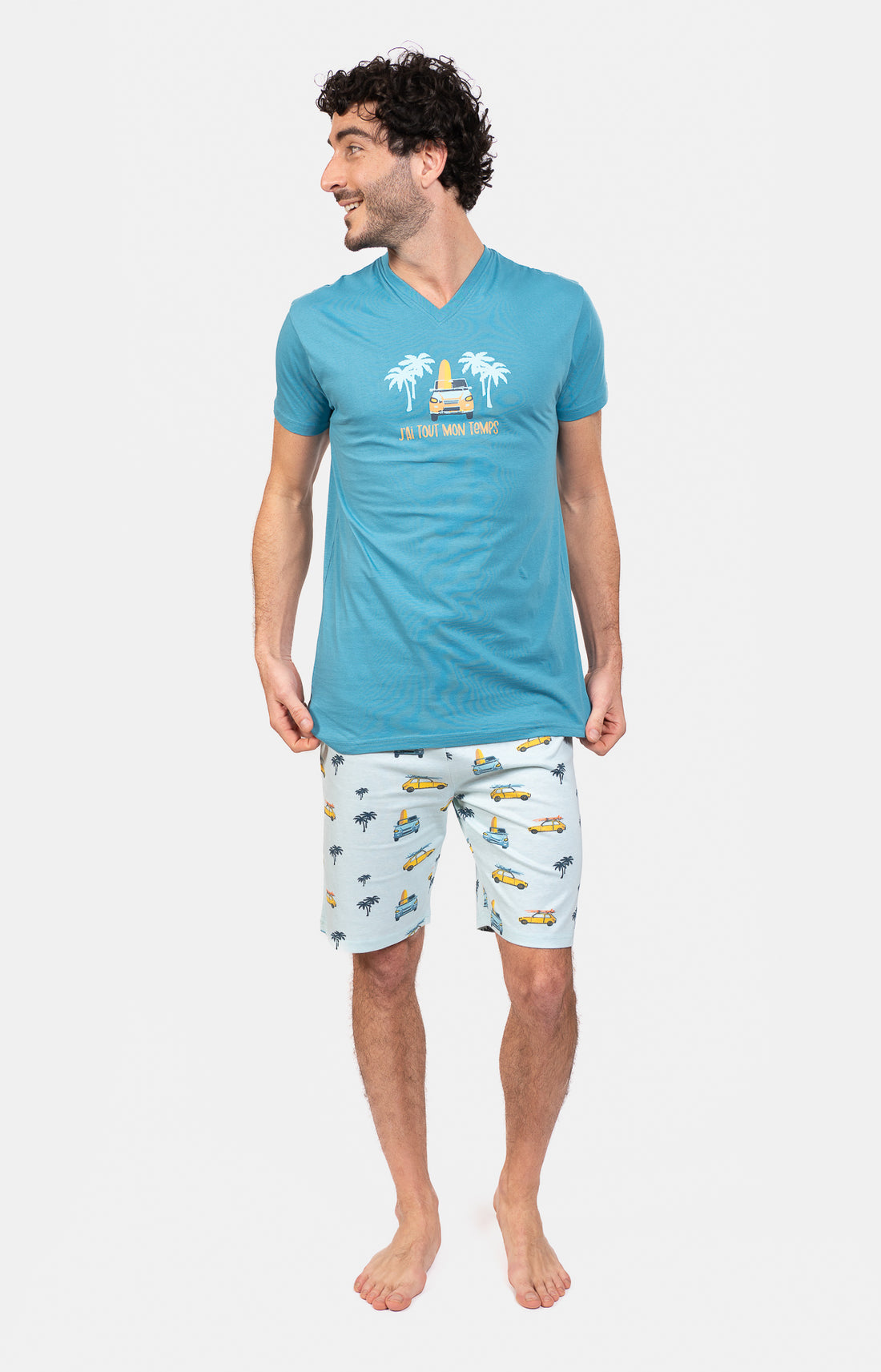 Pyjashort Voiture Bleu Homme 1