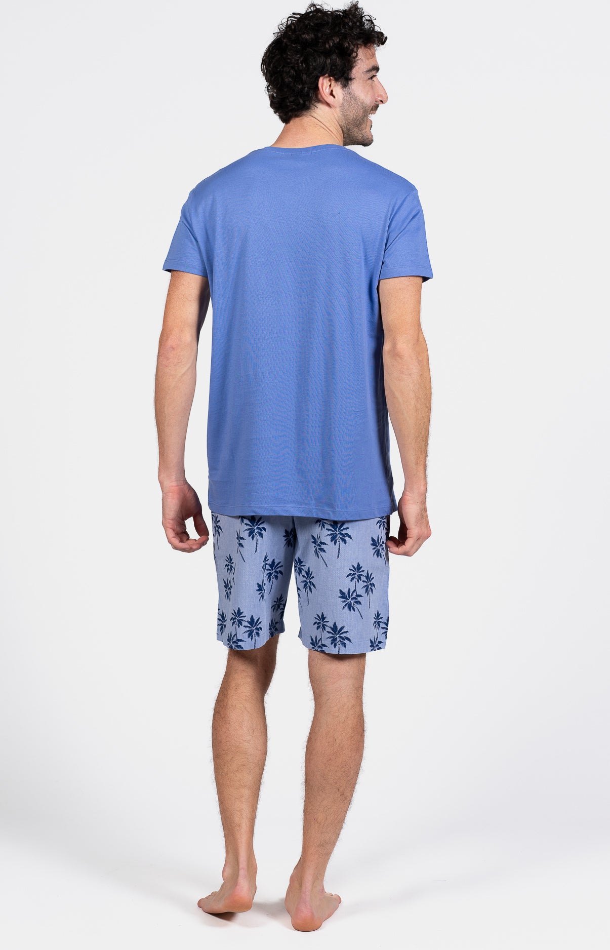 Pyjashort Homme Palmier Bleu 18