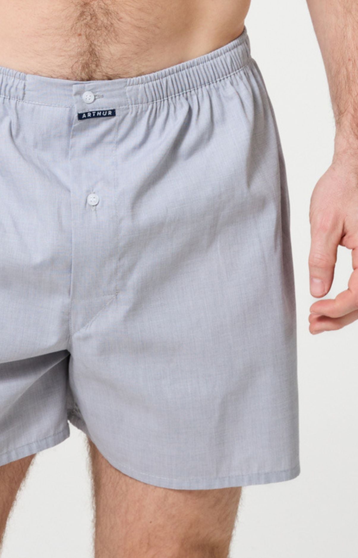 Caleçon classique homme uni gris clair 2