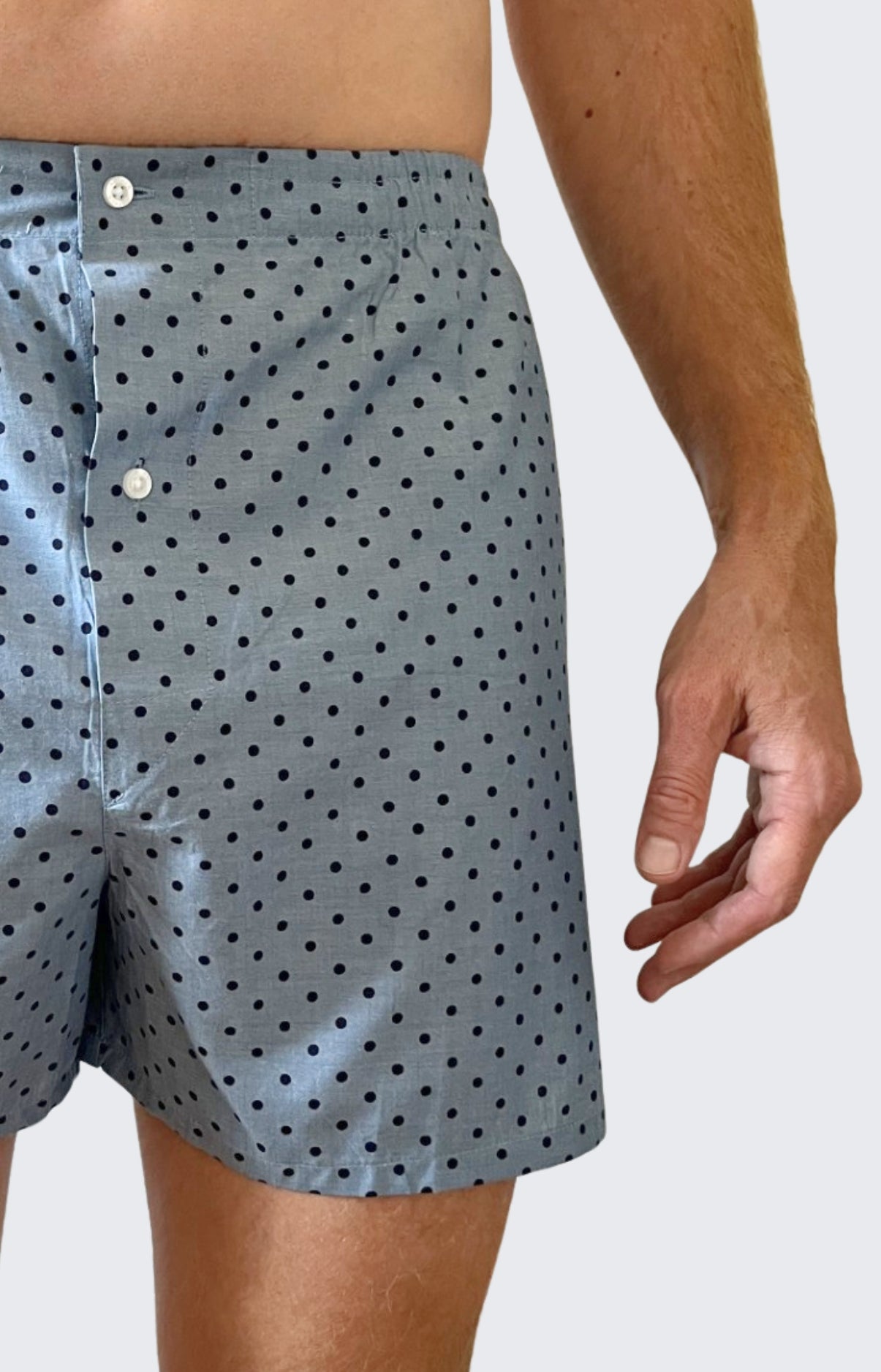 Caleçon homme à pois bleu marine 1