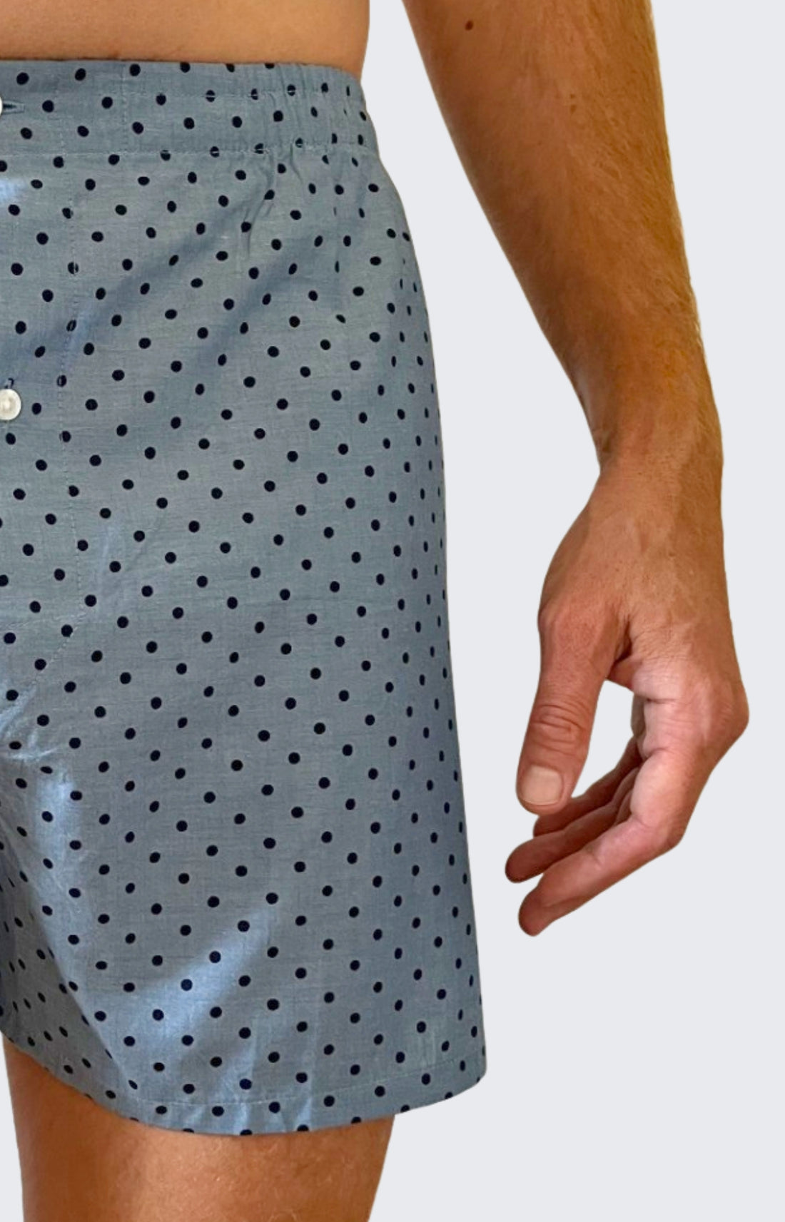 Caleçon homme à pois bleu marine 2