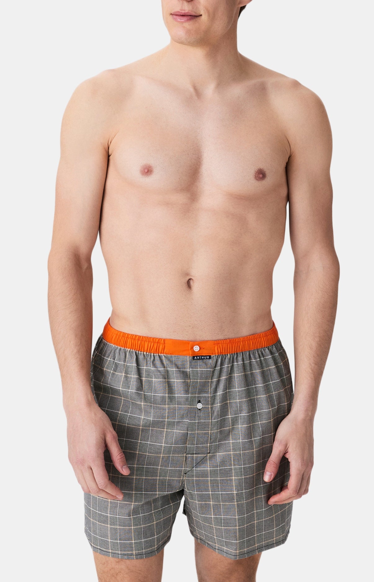 Caleçon à carreaux gris Homme 4