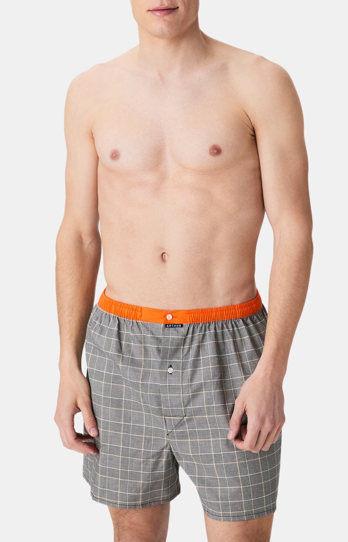 Caleçon à carreaux gris Homme 1