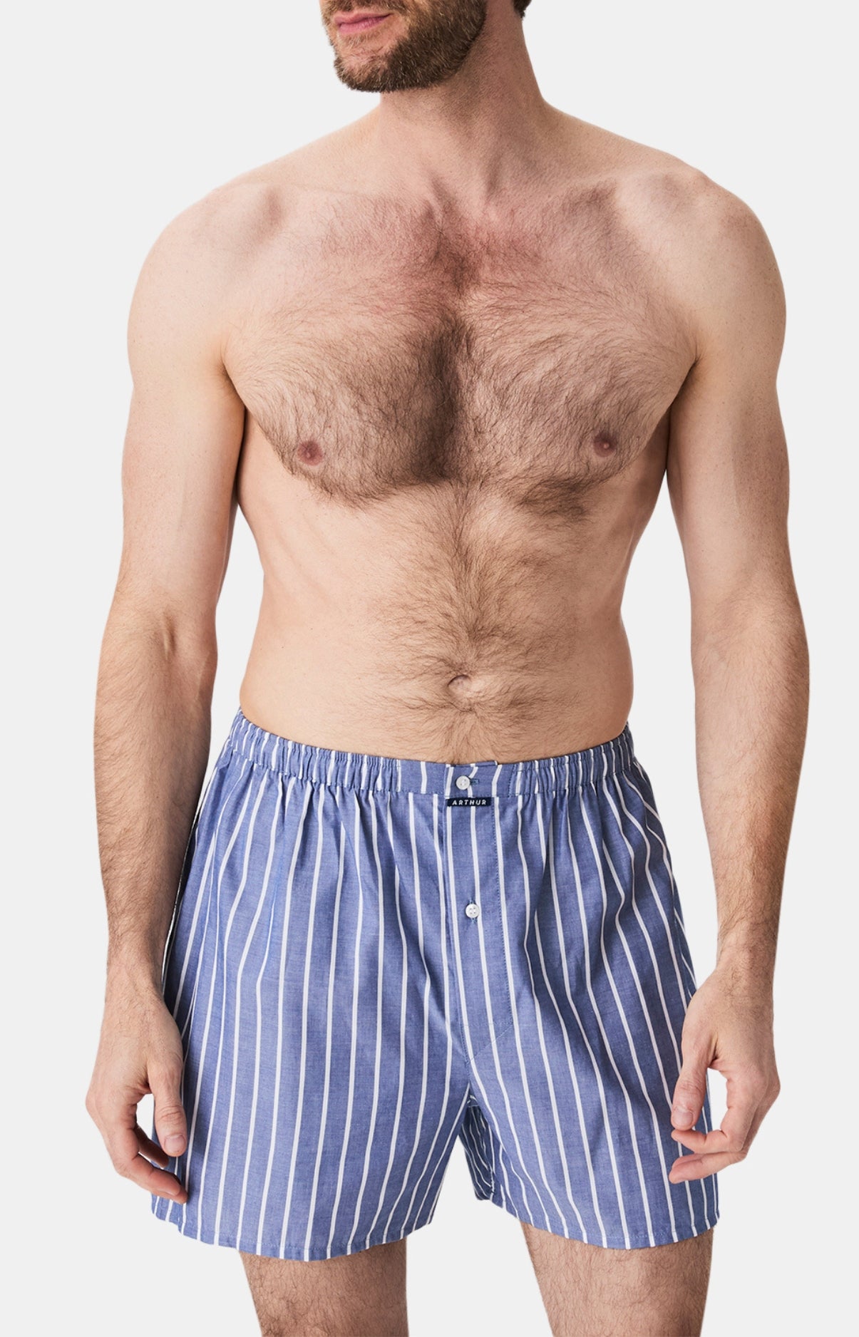 Caleçon à rayures bleu et blanc Homme 4