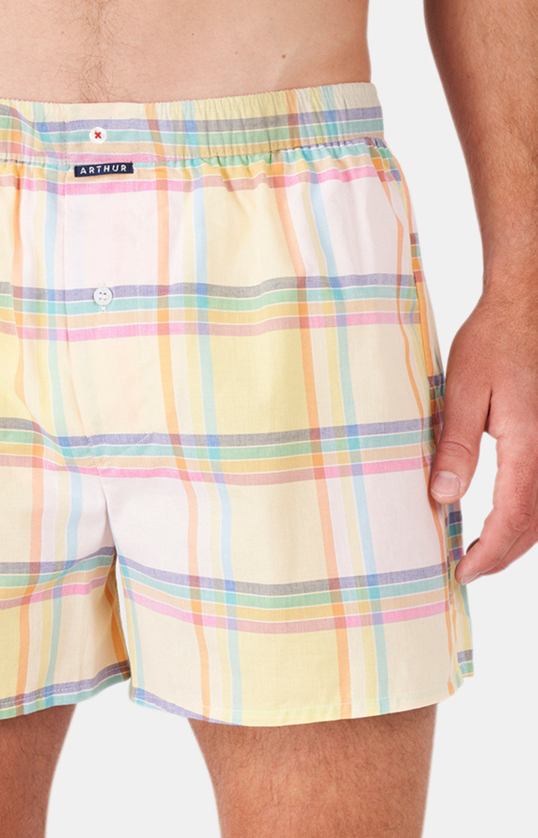 Caleçon homme carreaux multicolore 2