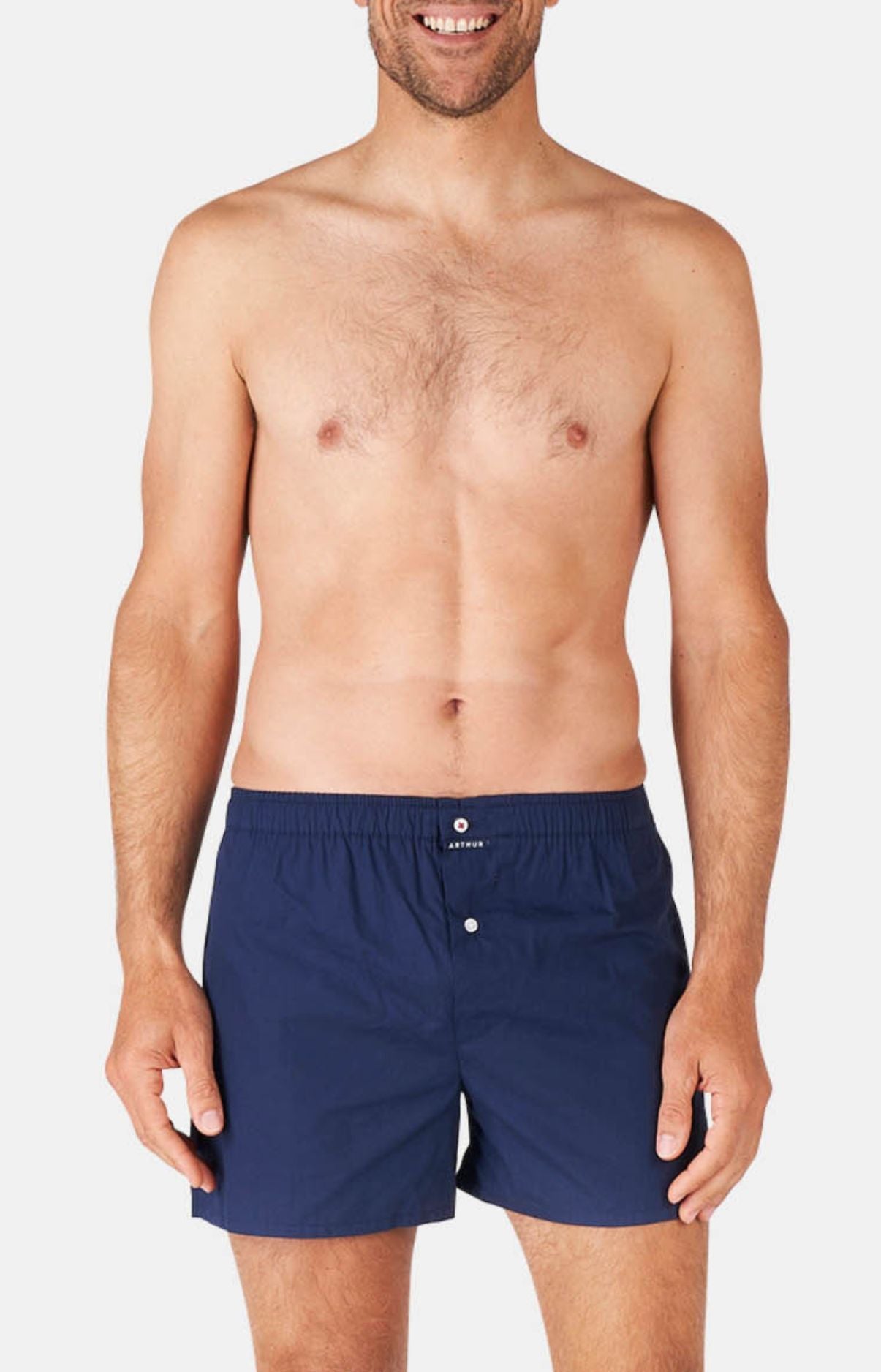 Caleçon homme uni bleu marine 1