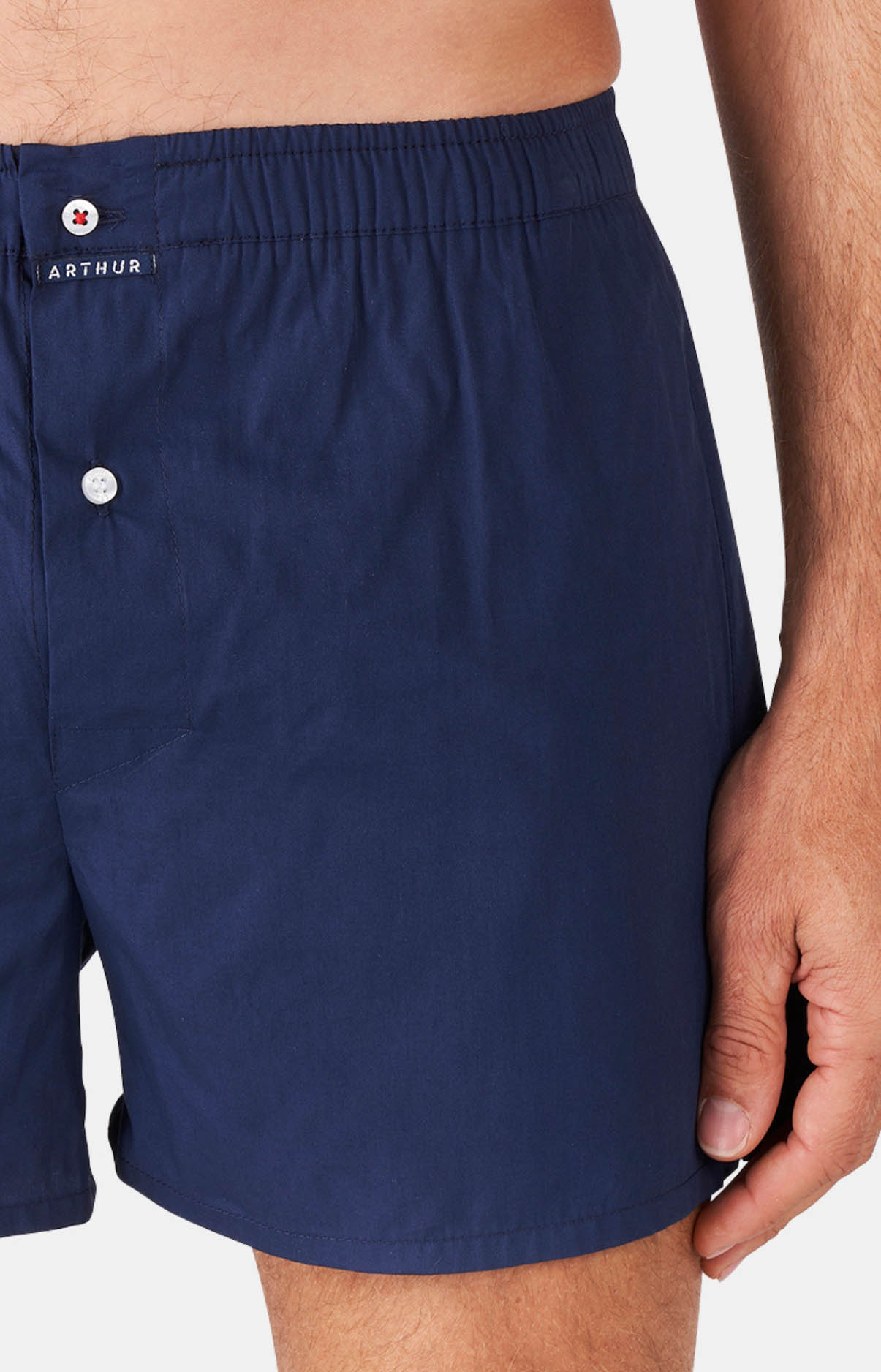 Caleçon homme uni bleu marine 2