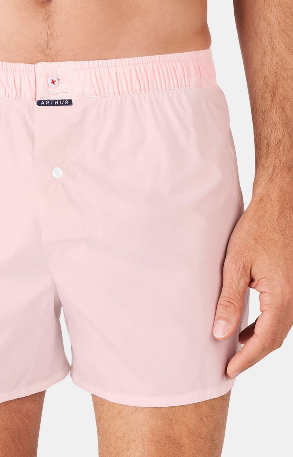 Caleçon homme rose clair uni 1