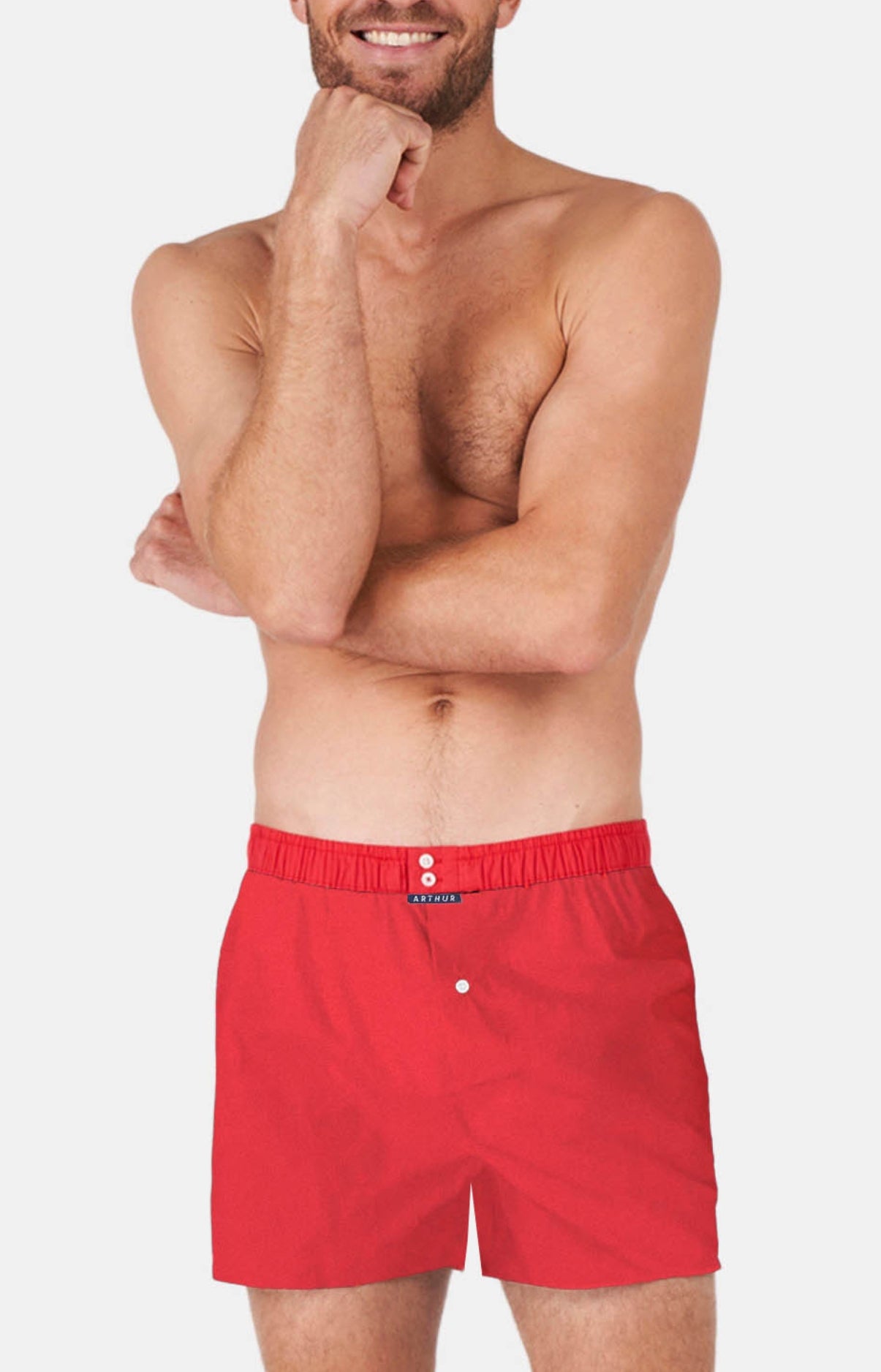 Caleçon homme rouge uni 1