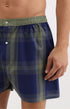 Caleçon homme à carreaux bleu marine et kaki 1