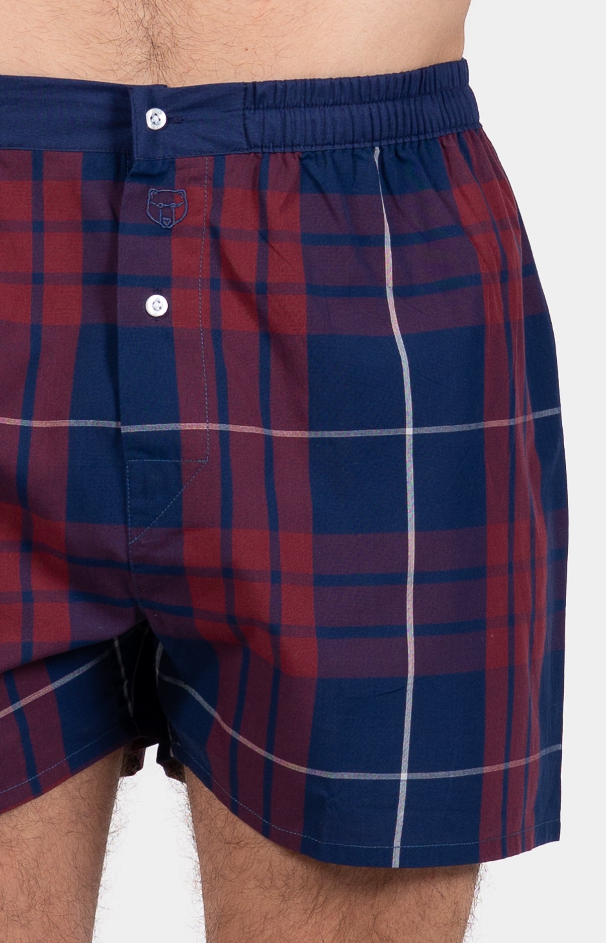 Caleçon classique Homme Neal Marine et Violet et Bordeaux 2