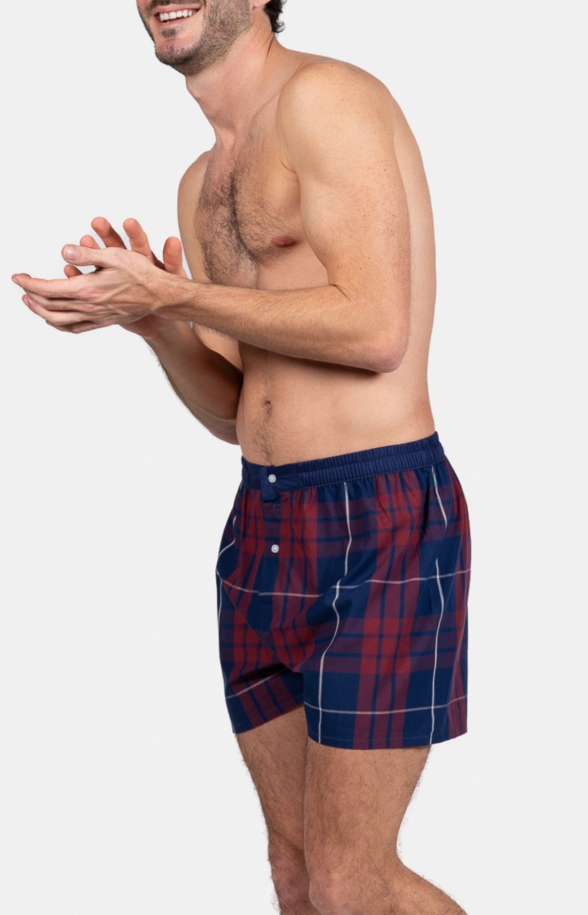 Caleçon classique Homme Neal Marine et Violet et Bordeaux 4