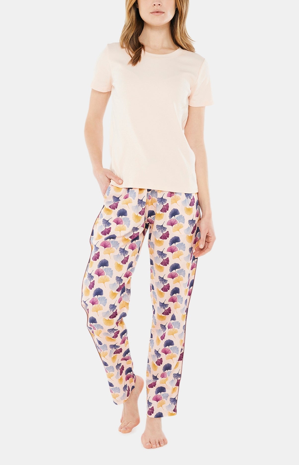 Tee-shirt Femme manches courtes Coton Rose 2
