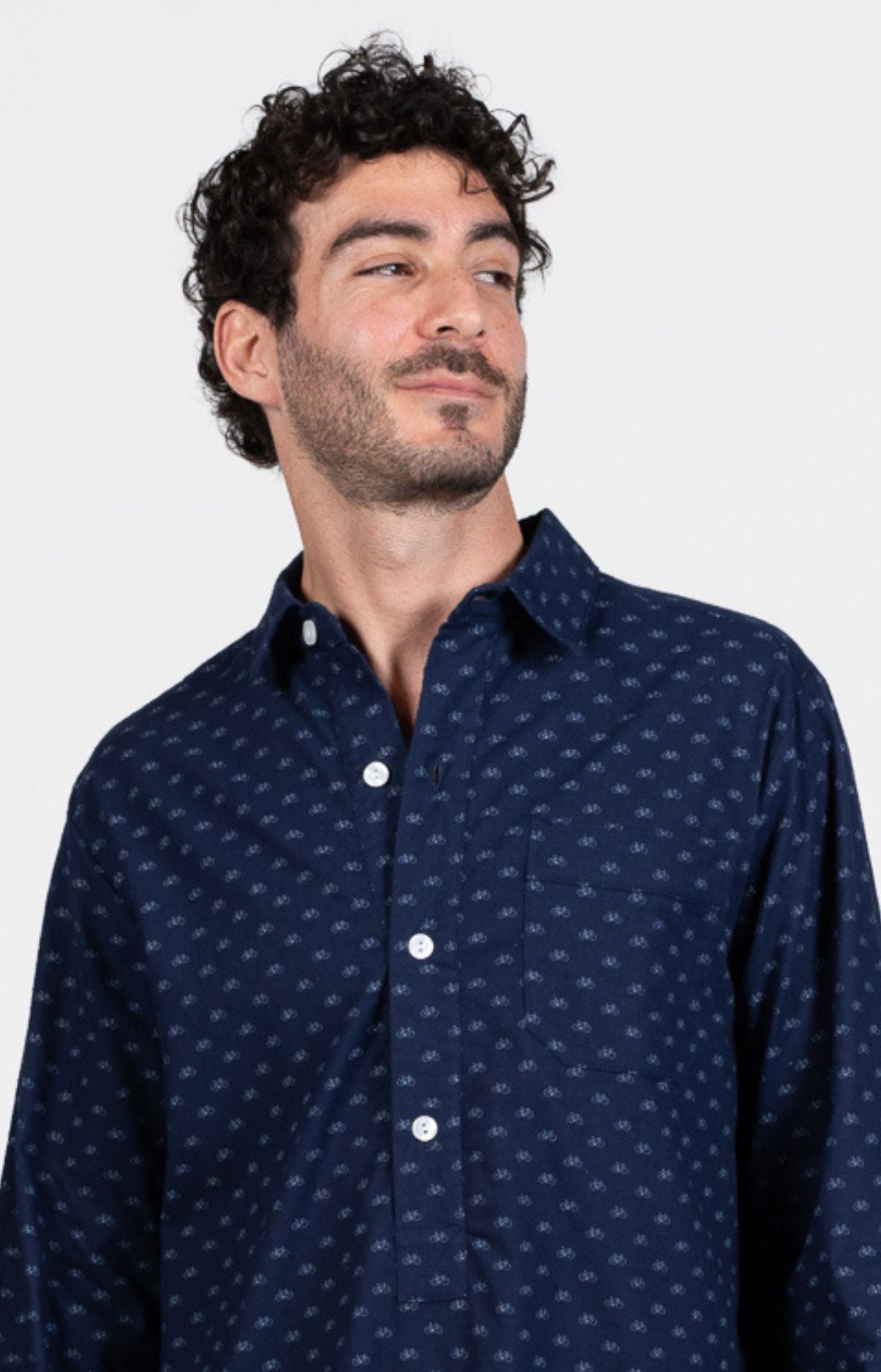 Chemise Grand-Père Vélo Marine 2