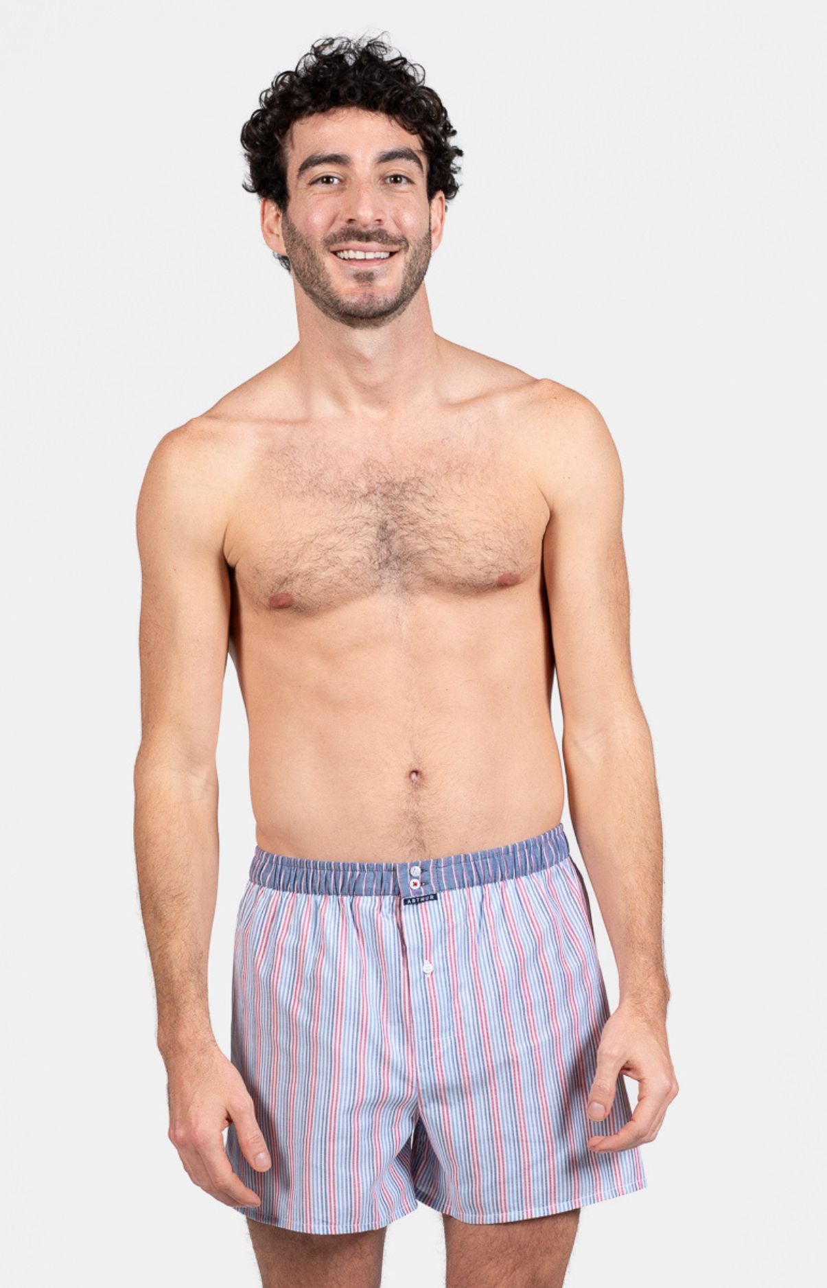 Caleçon avec suspensoir Homme n°1136 Rouge et Bleu 1