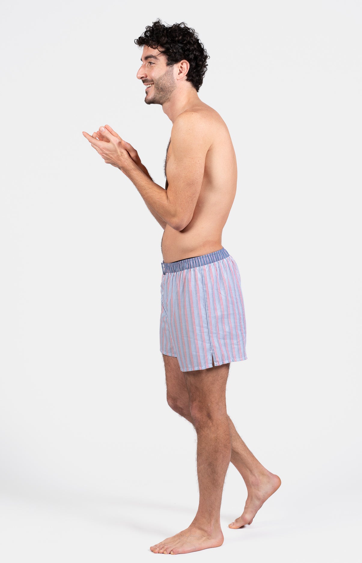 Caleçon avec suspensoir Homme n°1136 Rouge et Bleu 4