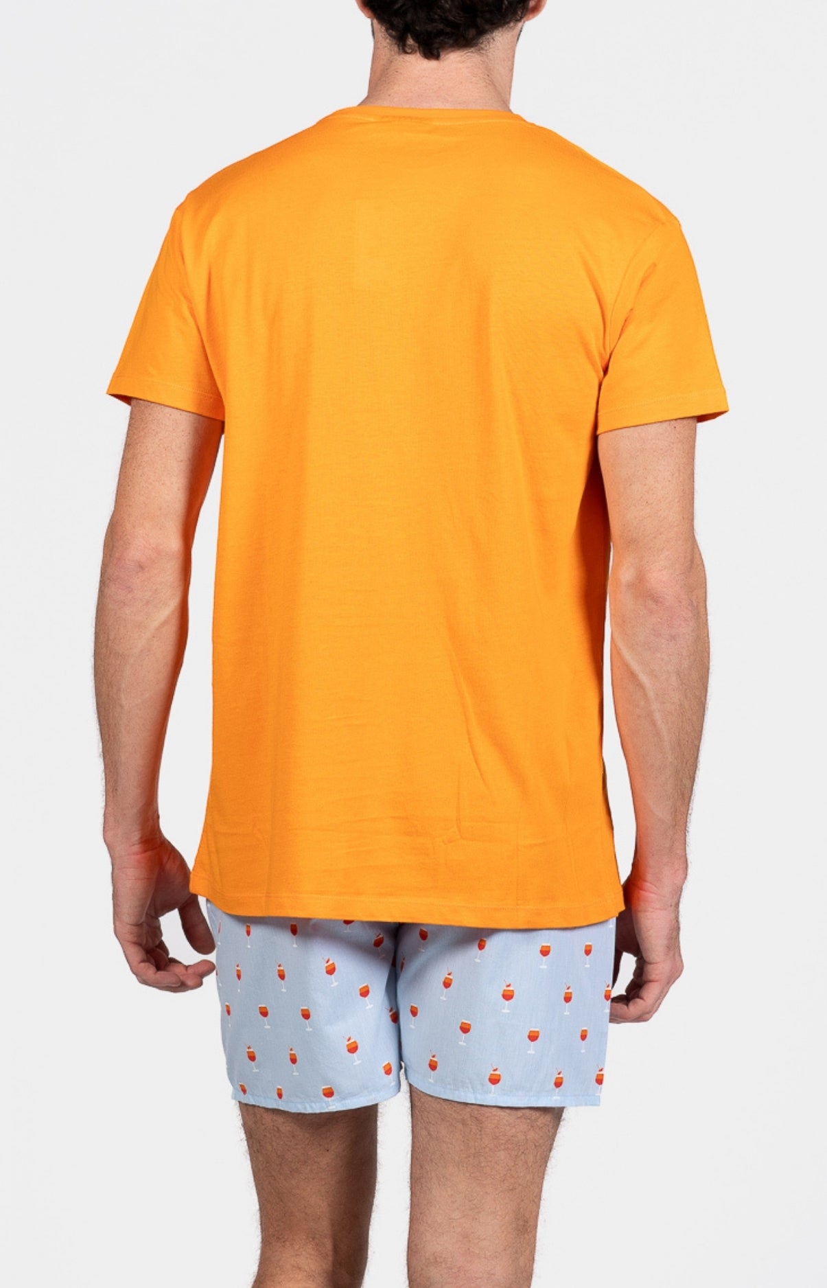 Pyjama court Pyjaméricain Homme Apéro Bleu et Orange 6