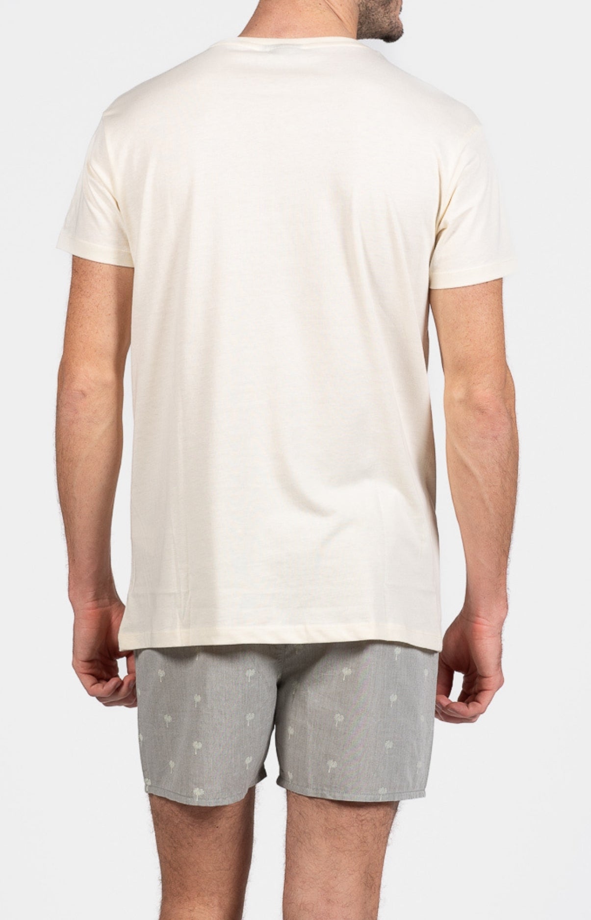 Pyjama court Pyjaméricain Homme Coco Blanc et Ivoire et Vert 6