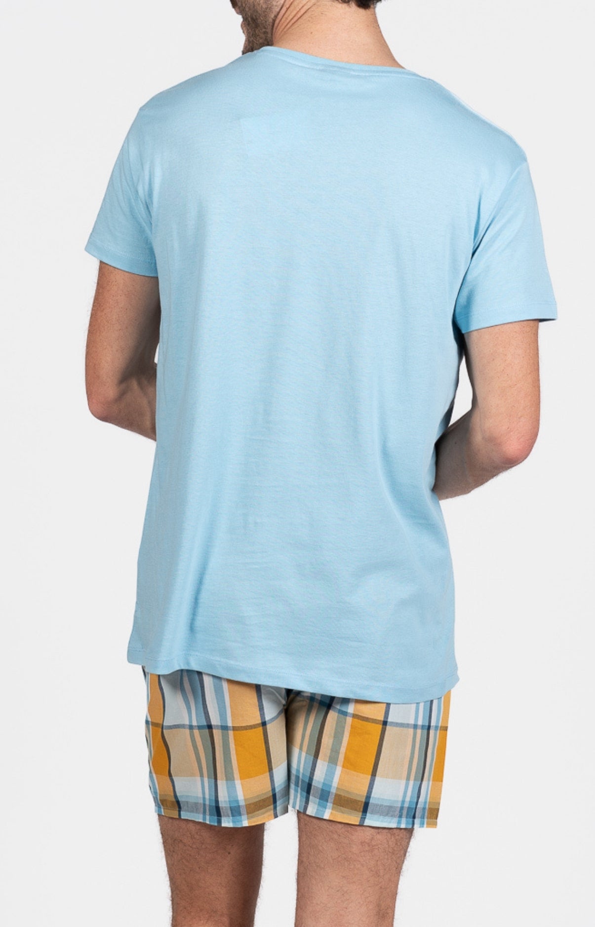 Pyjama court Pyjaméricain Homme Lanae Bleu et Jaune 6