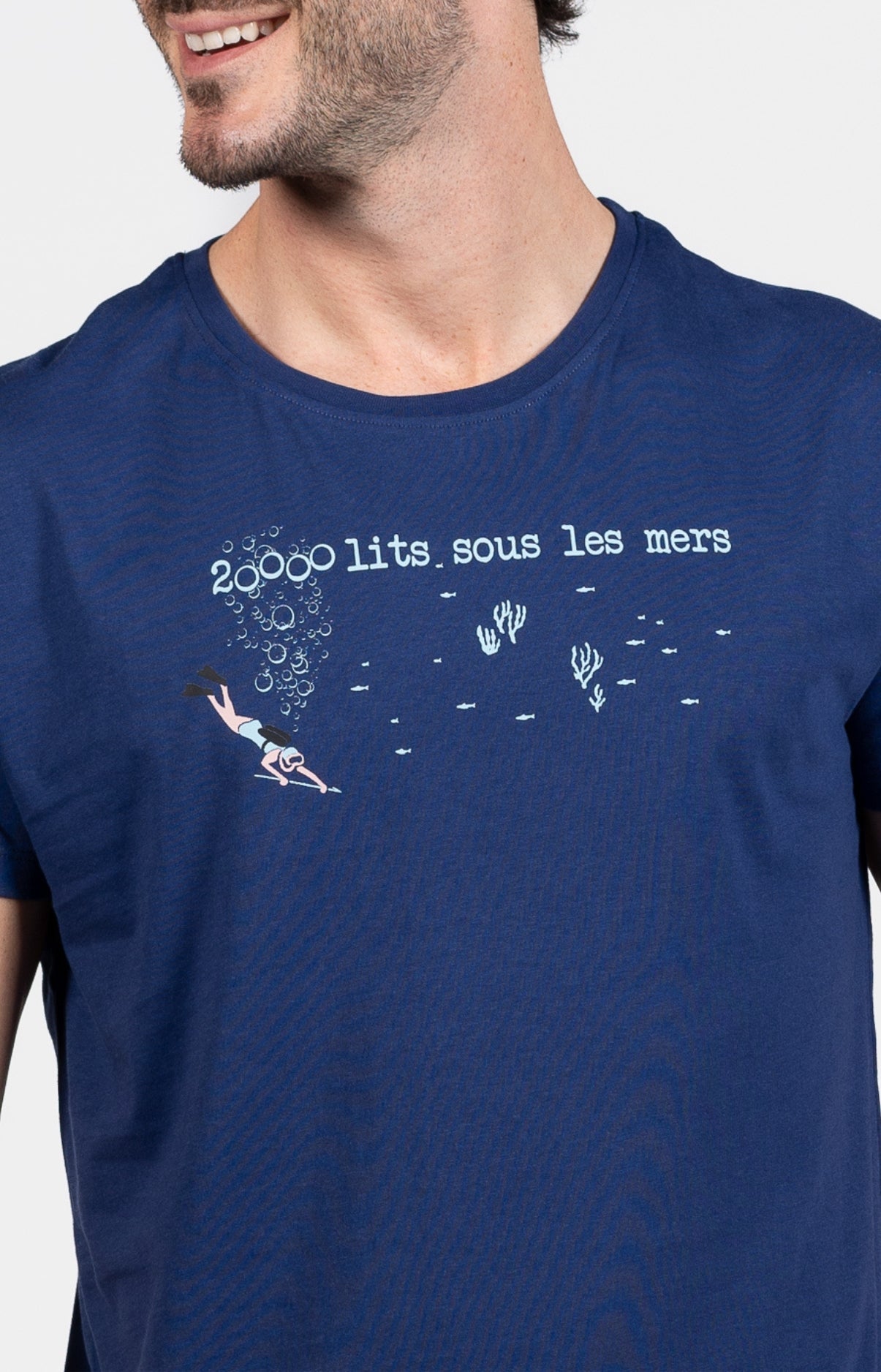 Pyjama court Pyjaméricain Homme Requin Bleu et Marine 2