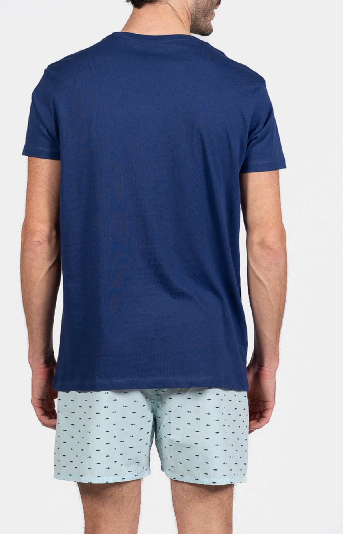 Pyjama court Pyjaméricain Homme Requin Bleu et Marine 5