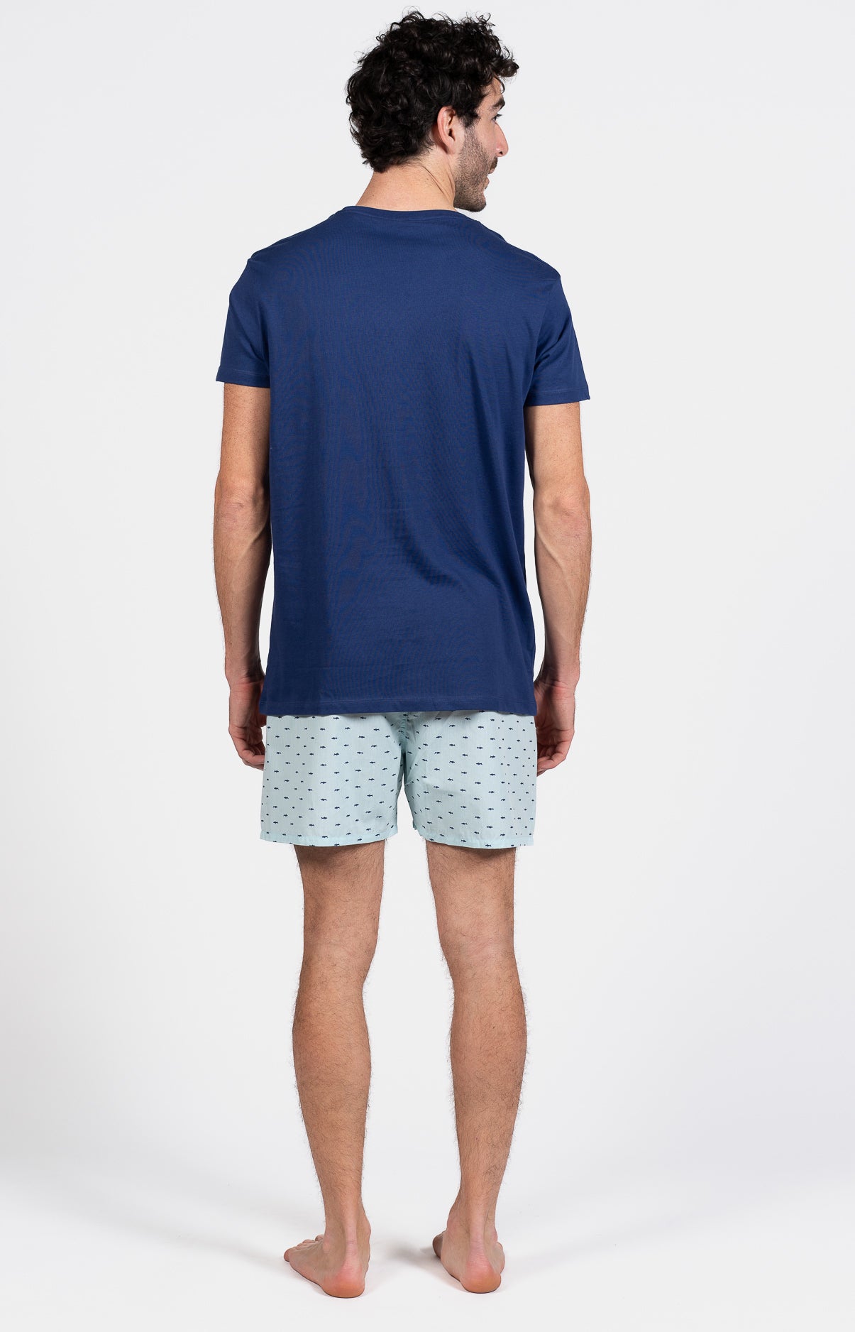 Pyjama court Pyjaméricain Homme Requin Bleu et Marine 11