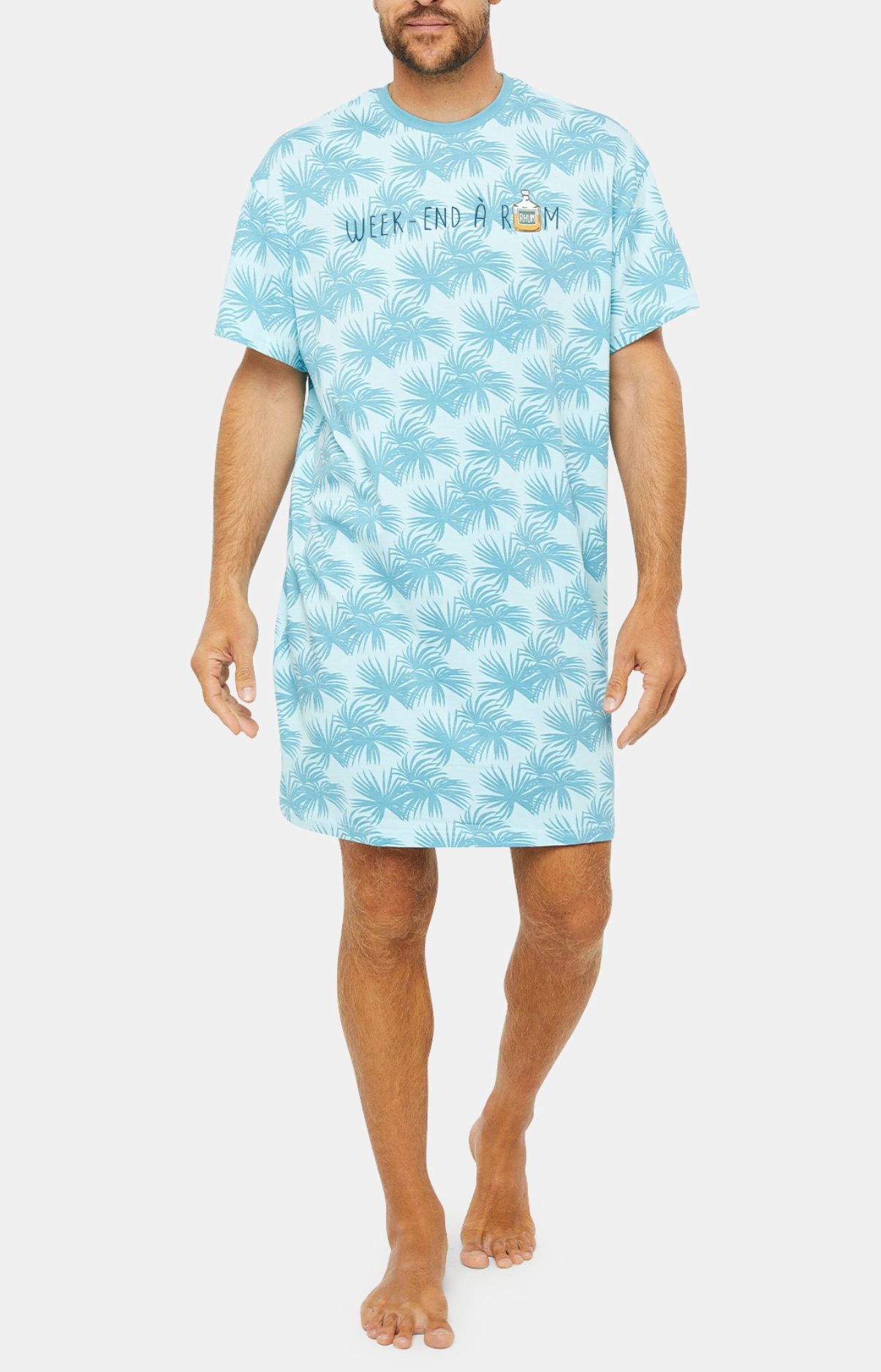 Maxi Tee-shirt Homme Palmier Bleu 1