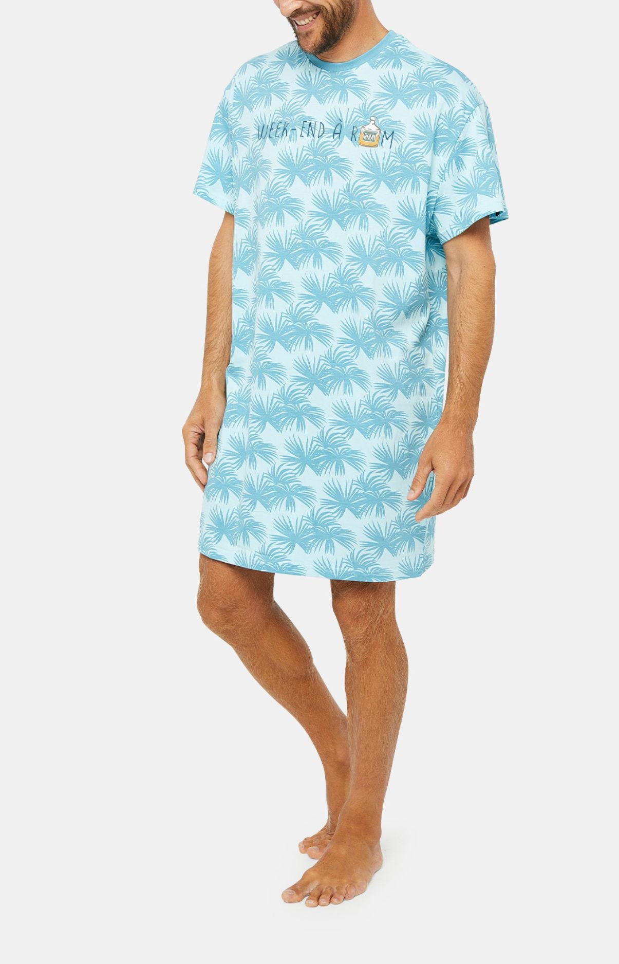 Maxi Tee-shirt Homme Palmier Bleu 4