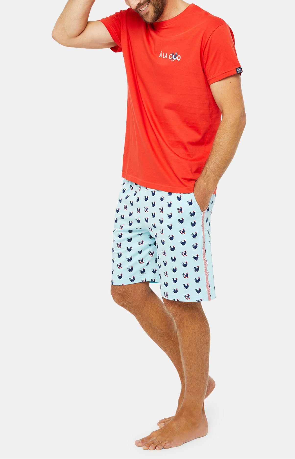Pyjashort Homme Coq Bleu 4
