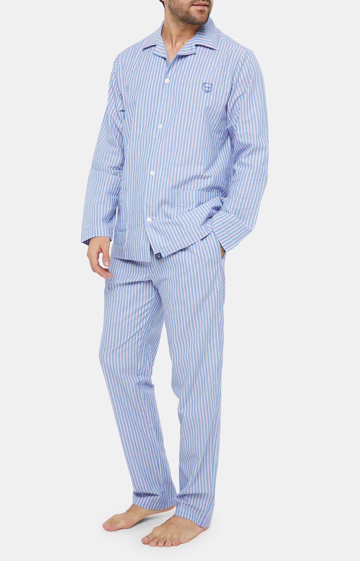 Pyjama long boutonné Homme Riverside Multicolore 2