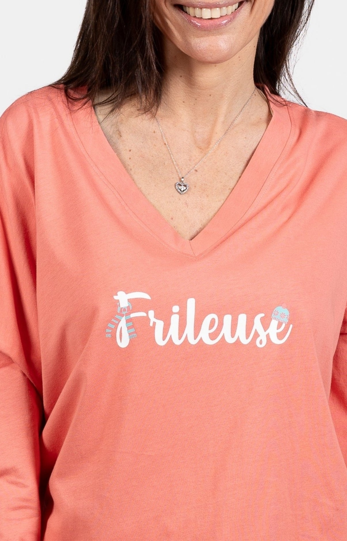 Pyjama long Enfant Frileuse Bleu et Rose 2