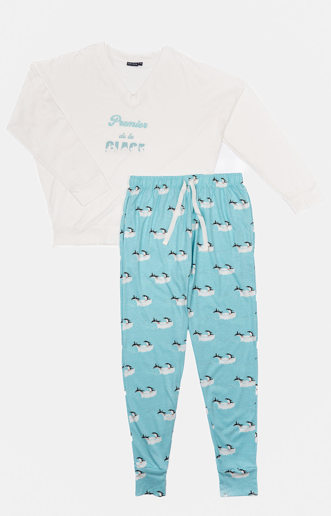 Pyjama long Enfant Première de la glace Bleu et Blanc et Ivoire 3