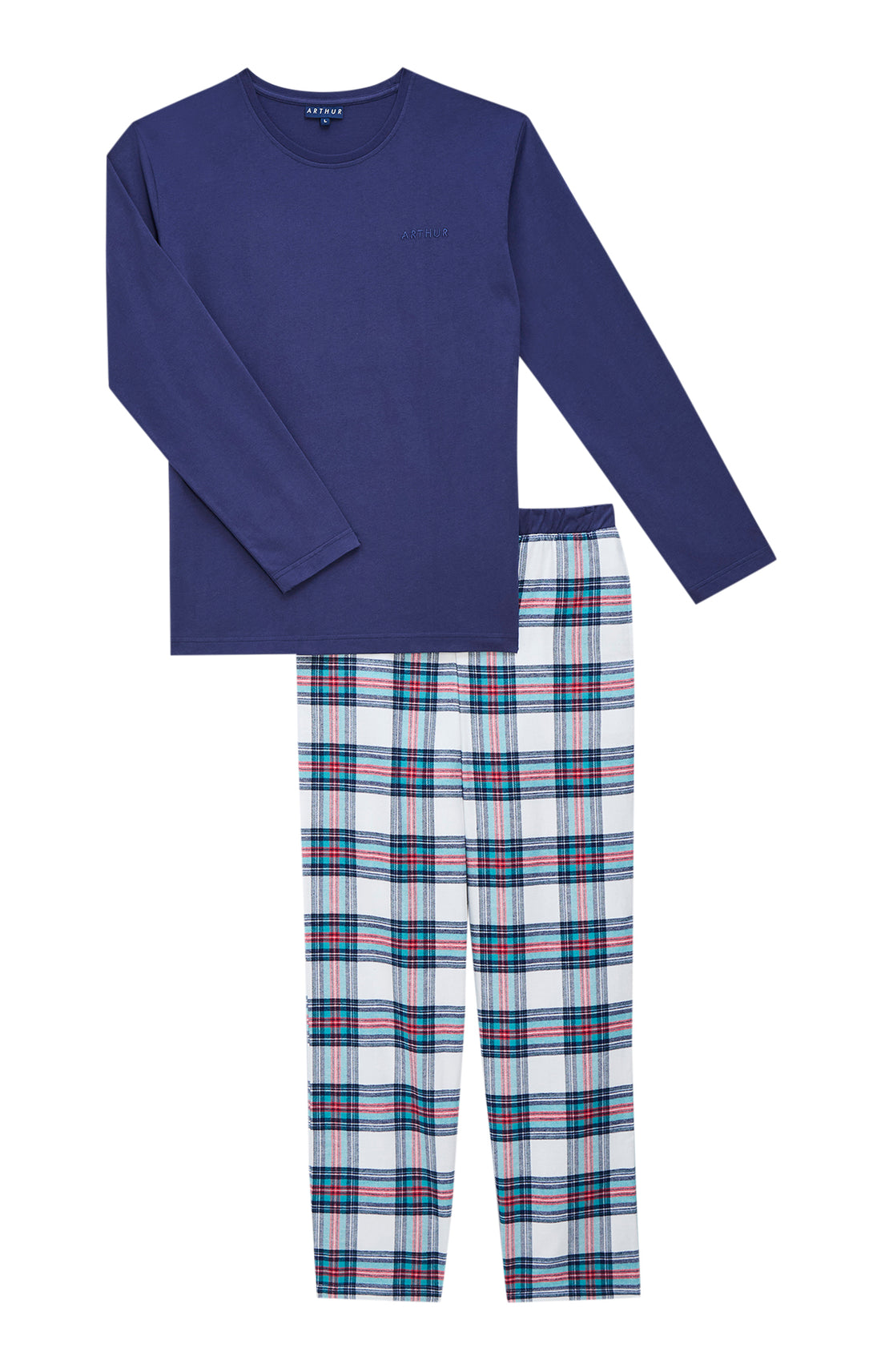 Pyjama marine logan tartan Homme 3