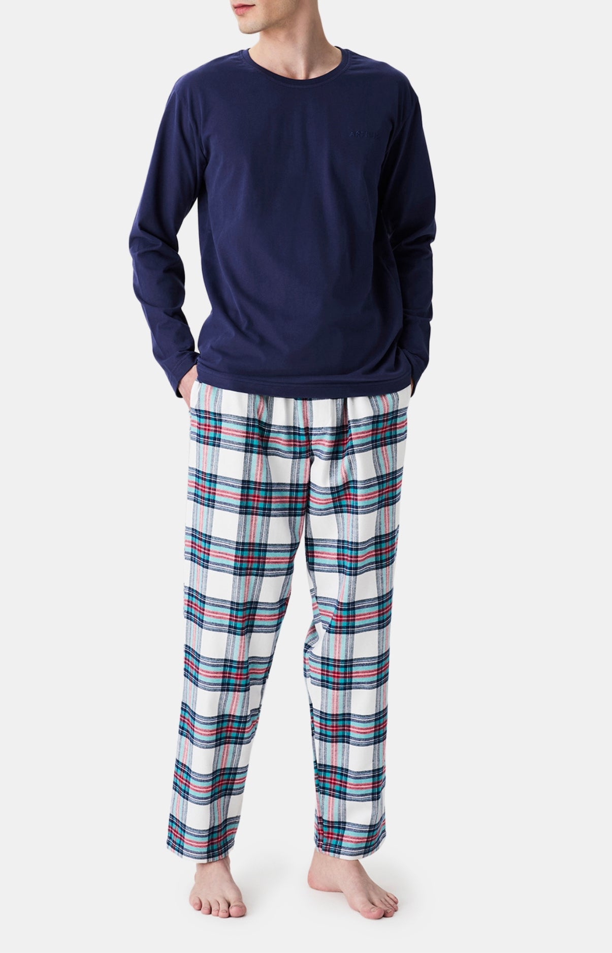 Pyjama marine logan tartan Homme 7