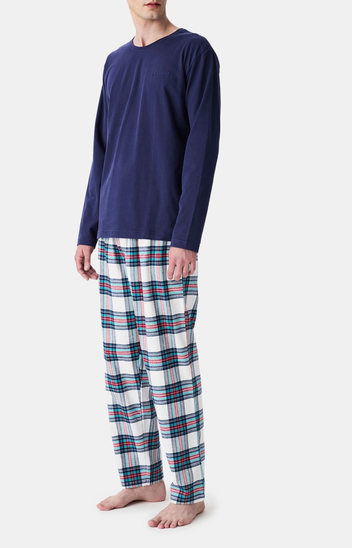 Pyjama marine logan tartan Homme 5