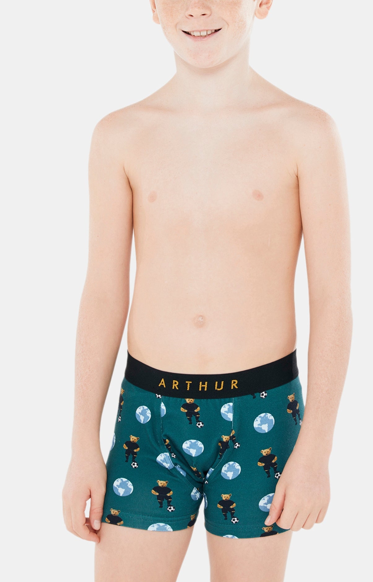 Boxer Enfant Teddy Foot Vert 1