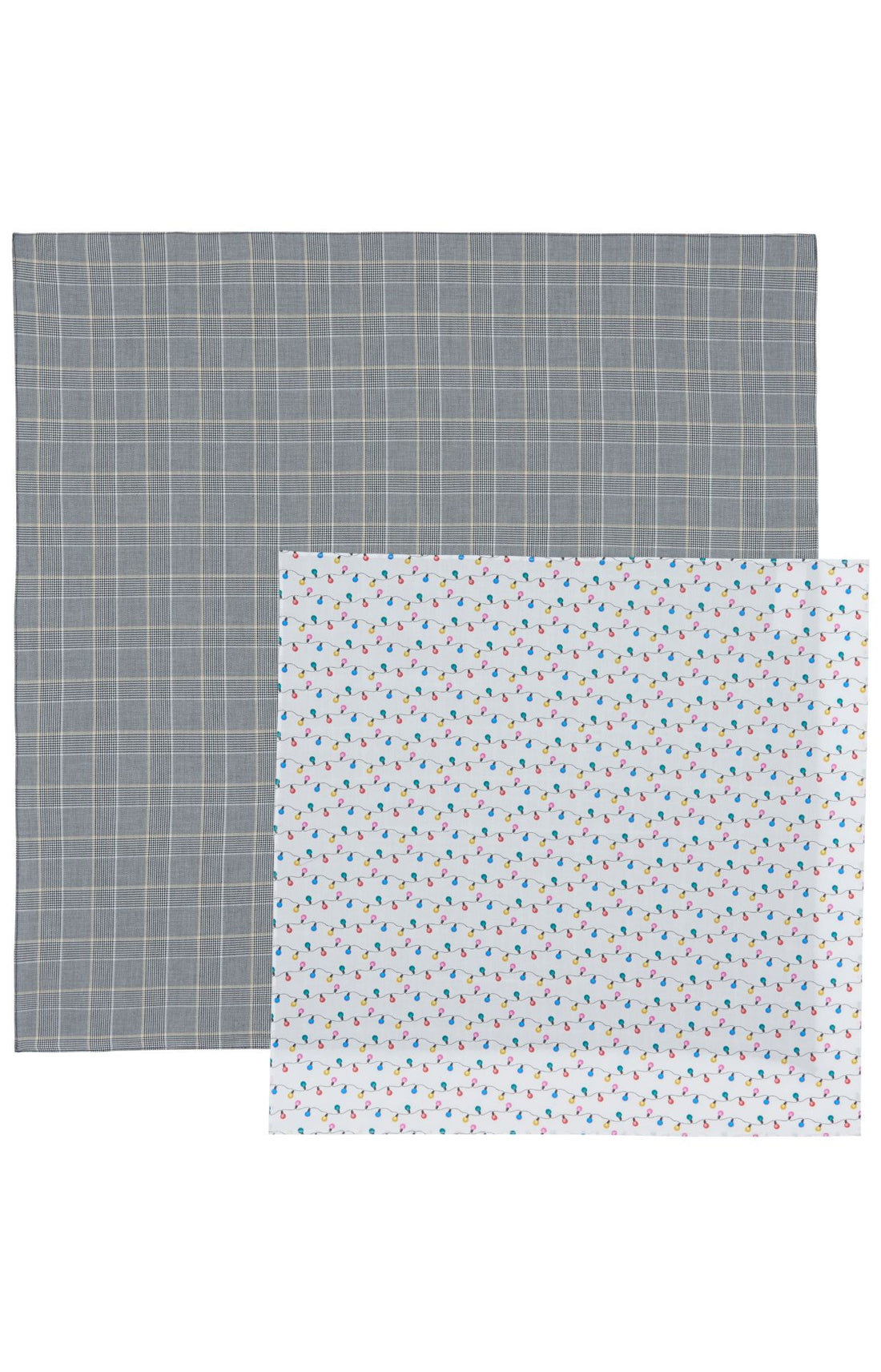 Furoshiki Accessoire Ampoules & Carreaux Blanc et Ivoire 3