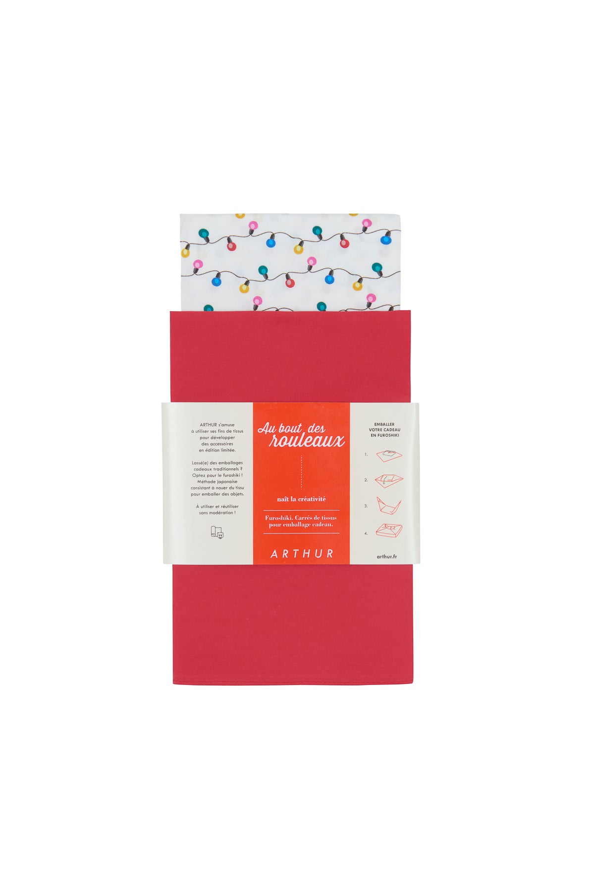 Furoshiki Accessoire Uni & Ampoules Rouge 2