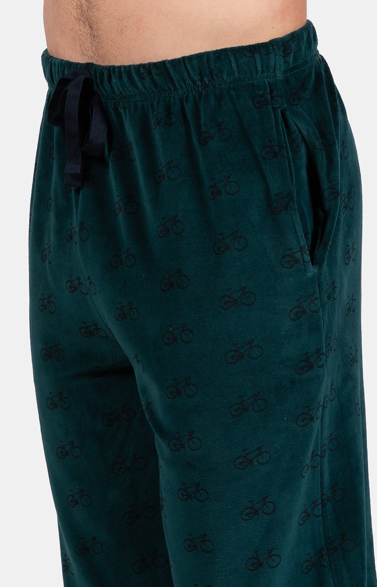 Pyjama long Femme Cycliste Vert et Marine 4