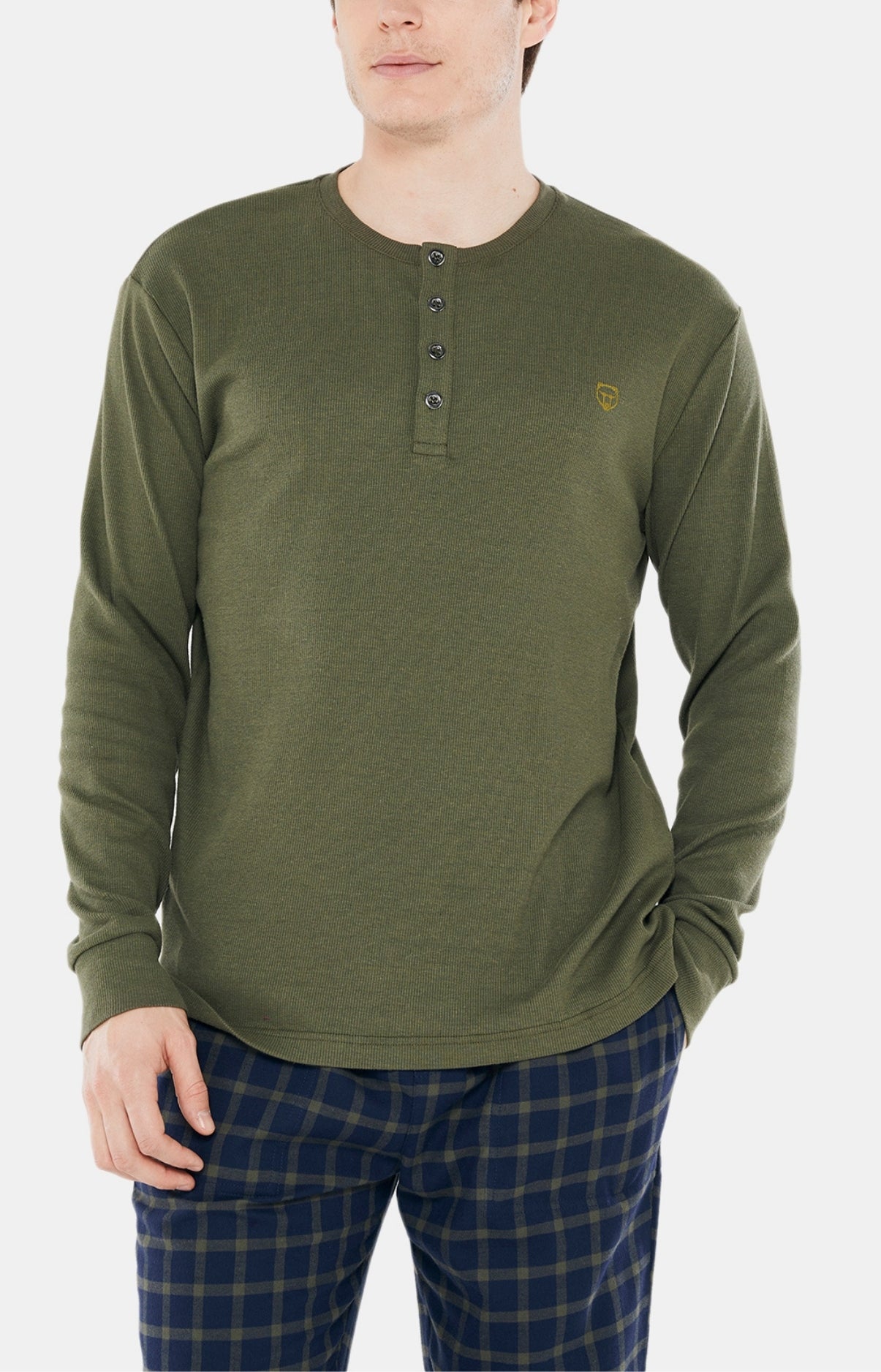 Tee-shirt Homme manches Longues Coton Vert 4