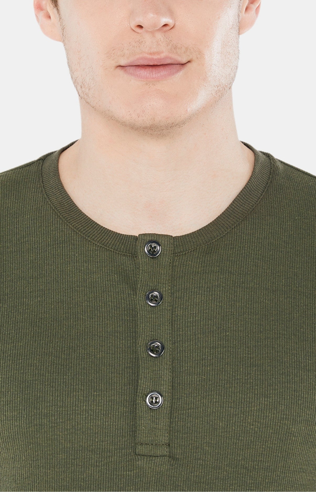 Tee-shirt Homme manches Longues Coton Vert 5
