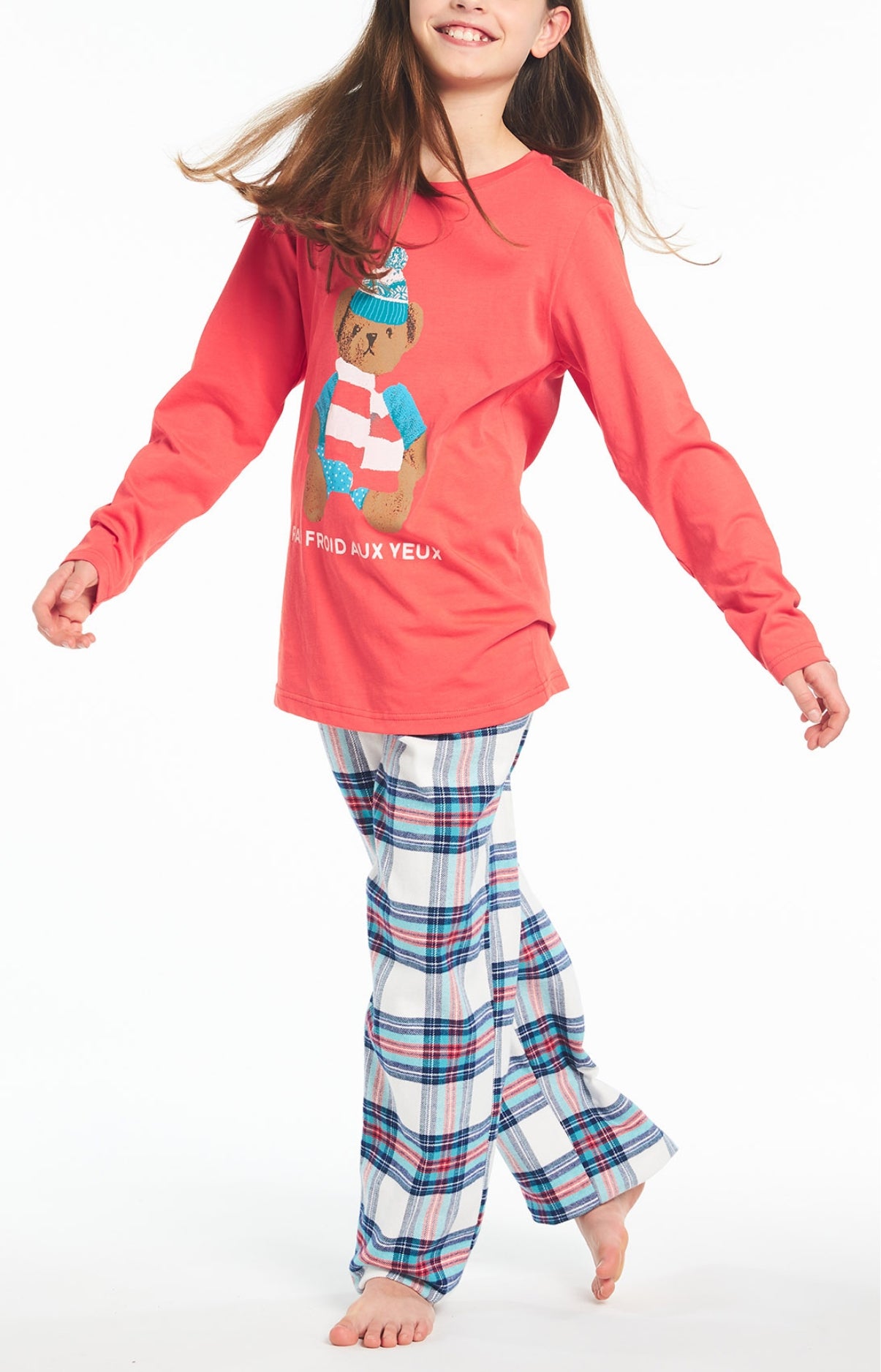 Pyjama long Enfant Pas Froid Aux Yeux Blanc et Ivoire 2