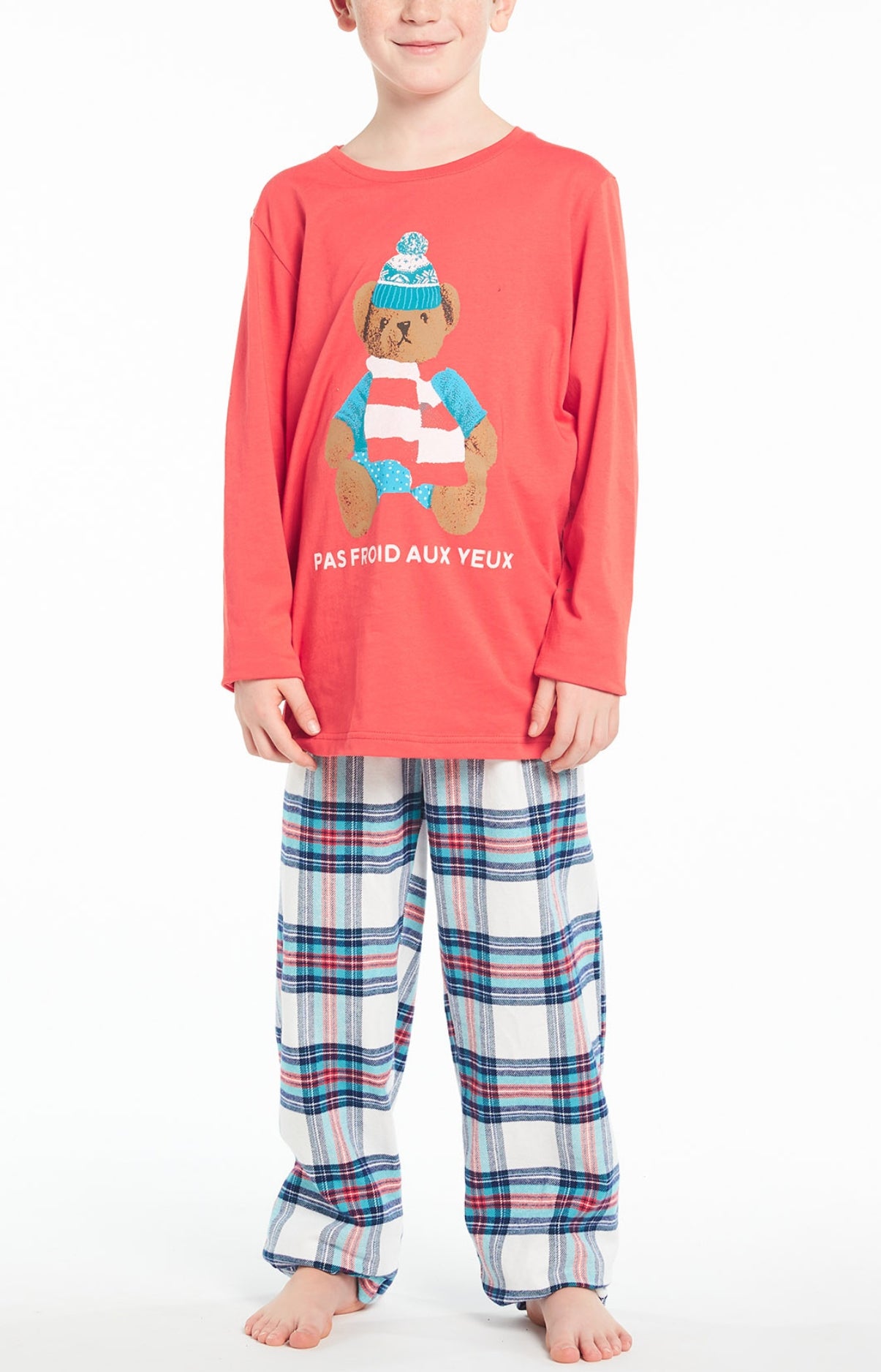 Pyjama long Enfant Pas Froid Aux Yeux Blanc et Ivoire 1
