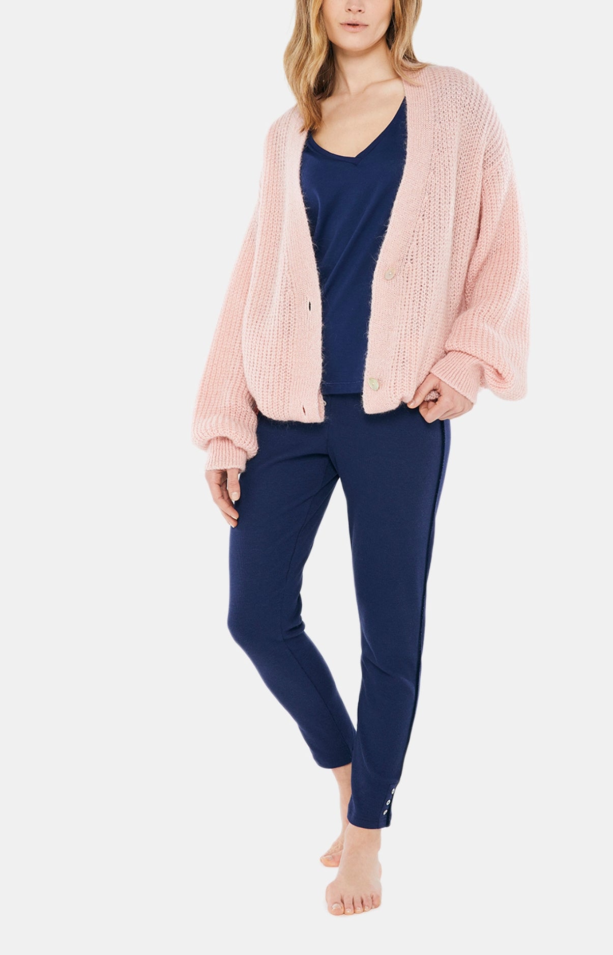 Legg Femme Coton Marine 1