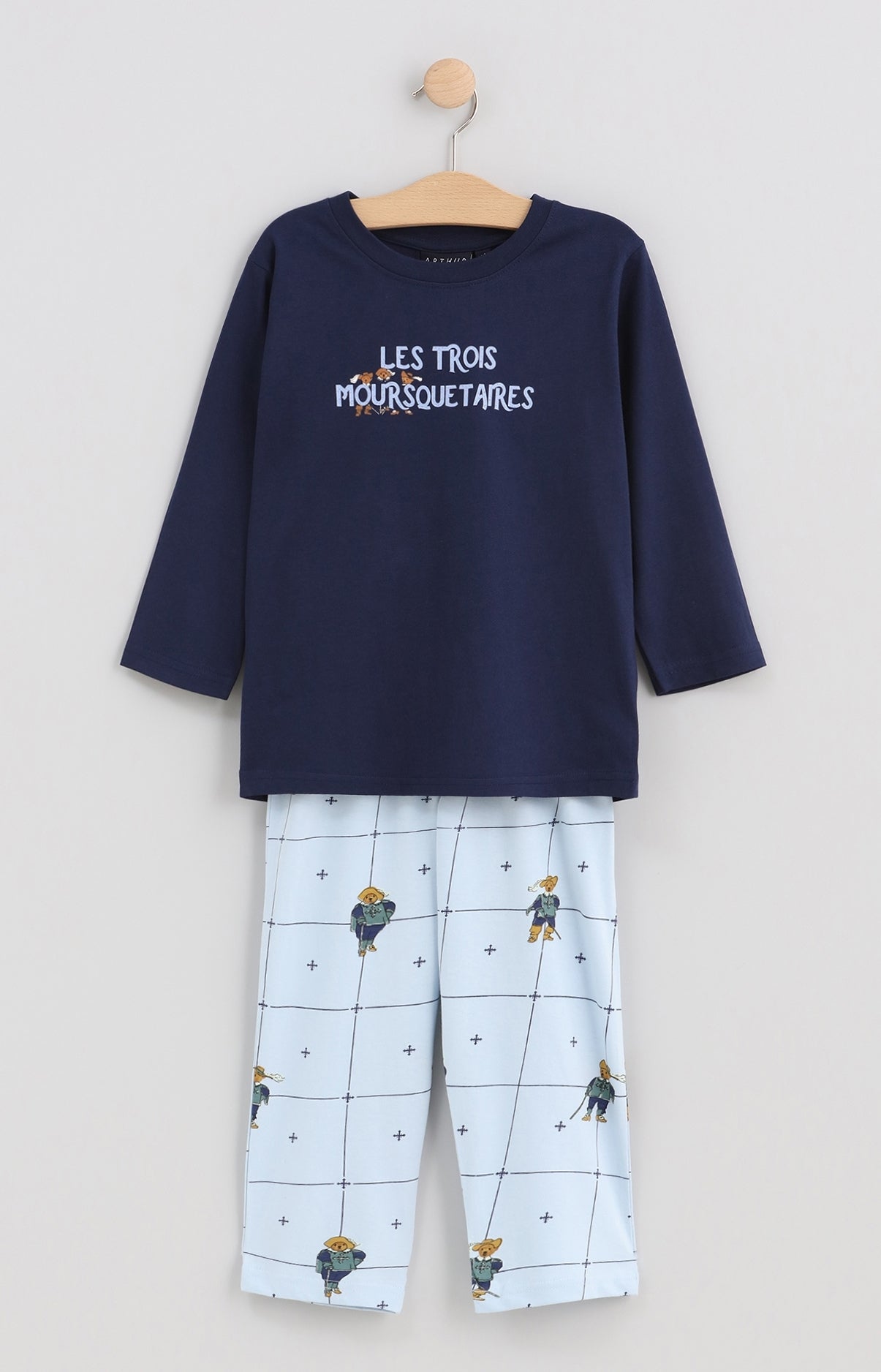 Pyjama long enfant mixte les 3 mousquetaires bleu 1