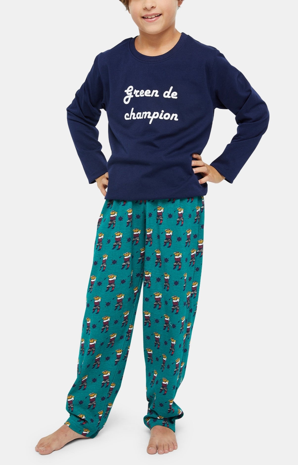 Pyjama long Enfant Green de champion Marine et Vert 3