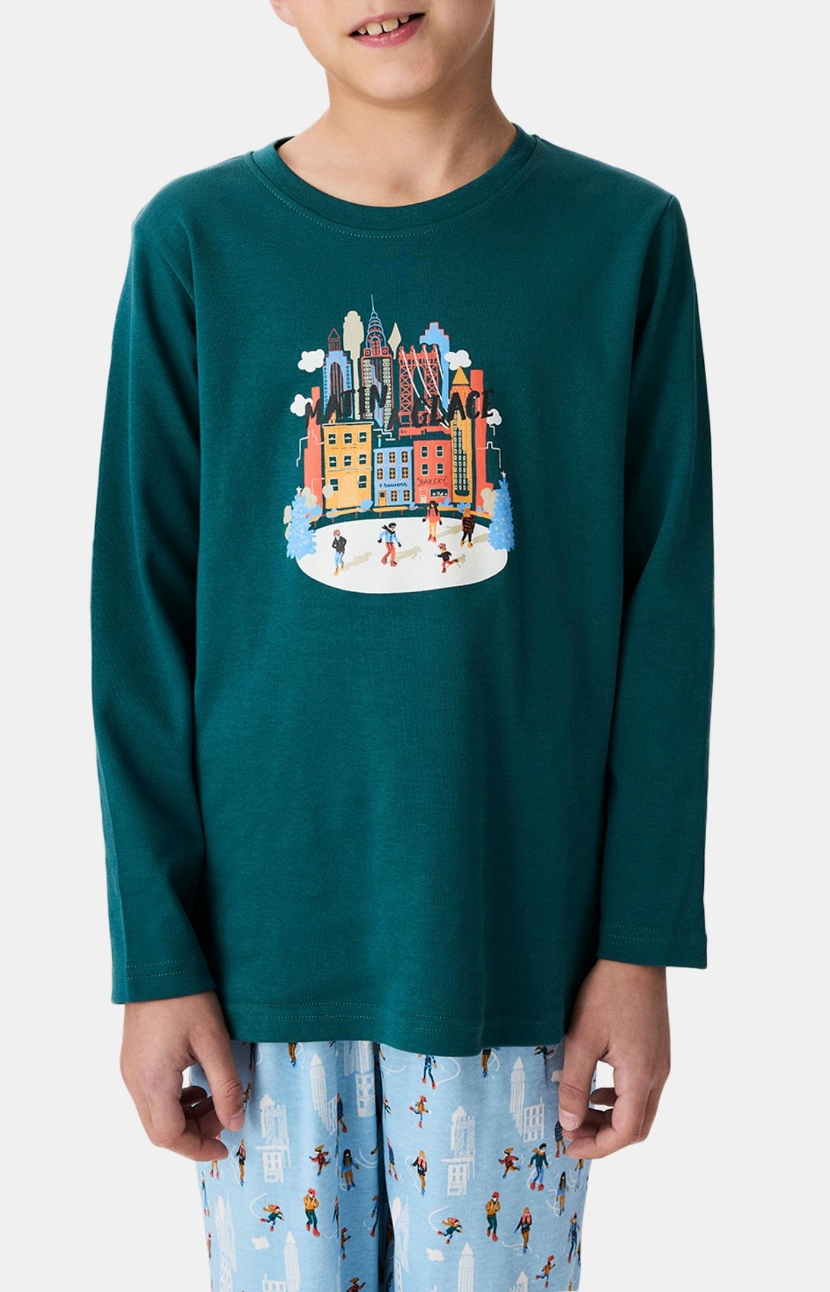 Pyjama enfant mixte noël patin à glace 4