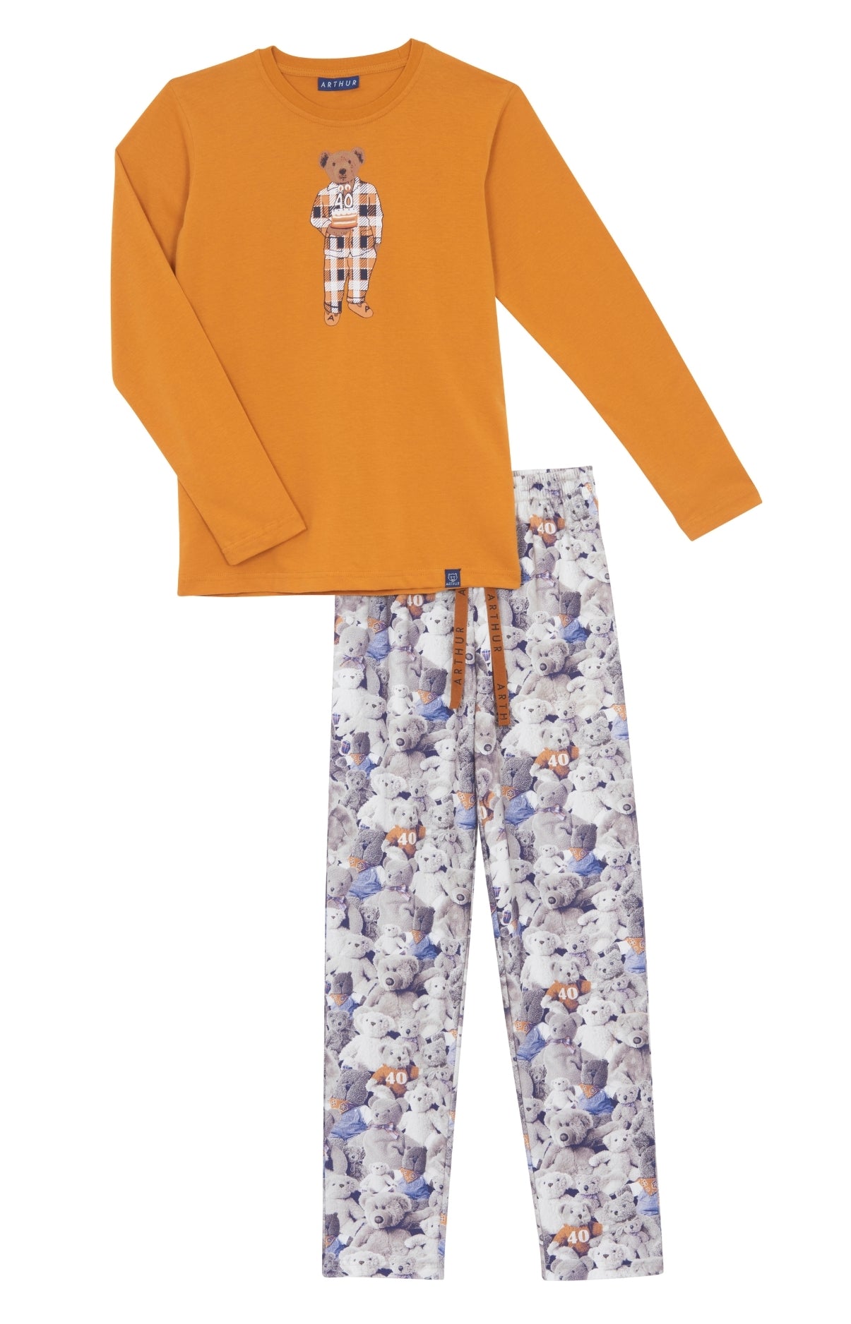 Pyjama long Enfant Happy 40 Beige et Marron 3