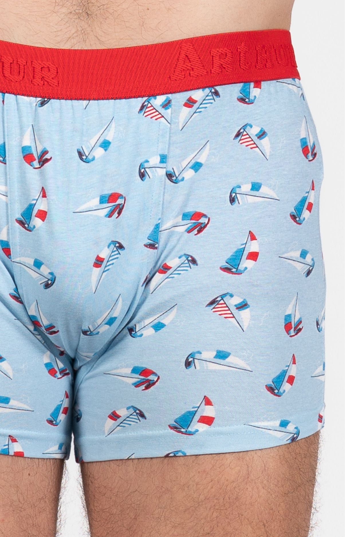 Boxer Homme Boat Bleu et Rouge 2
