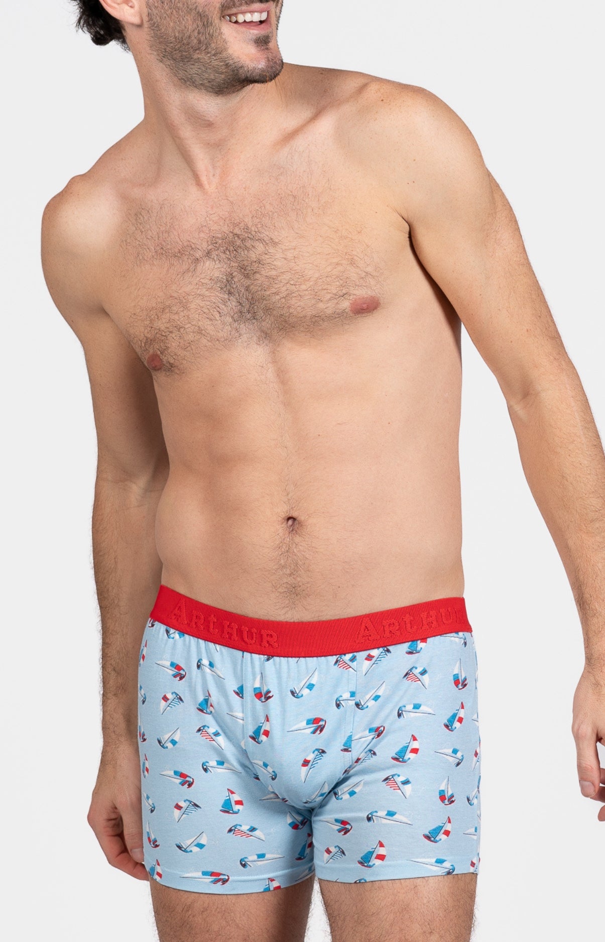 Boxer Homme Boat Bleu et Rouge 1